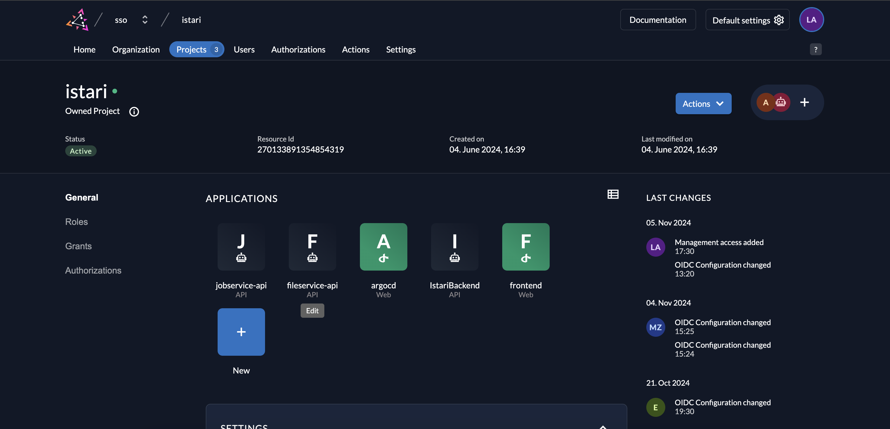 MultiTenancy - Create Project Grant