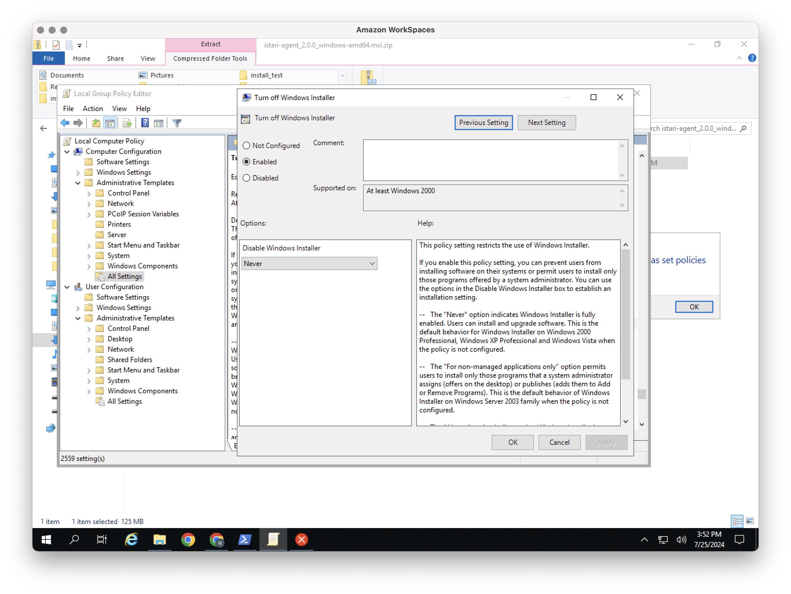 Allow installers in Group Policy