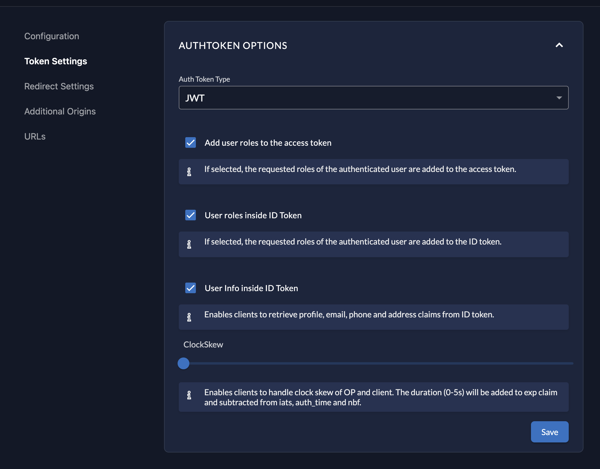 Zitadel Frontend Token Settings